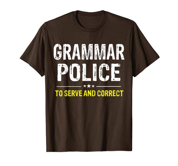 

grammar police women funny costume idea t-shirt, White;black