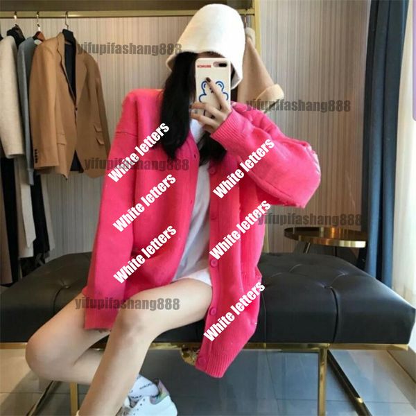 

the spring of 2022 paris fashion women clothing designer sweater knit cardigan sweatshirt lulu the same hoodie covered letter knitwear, White;black