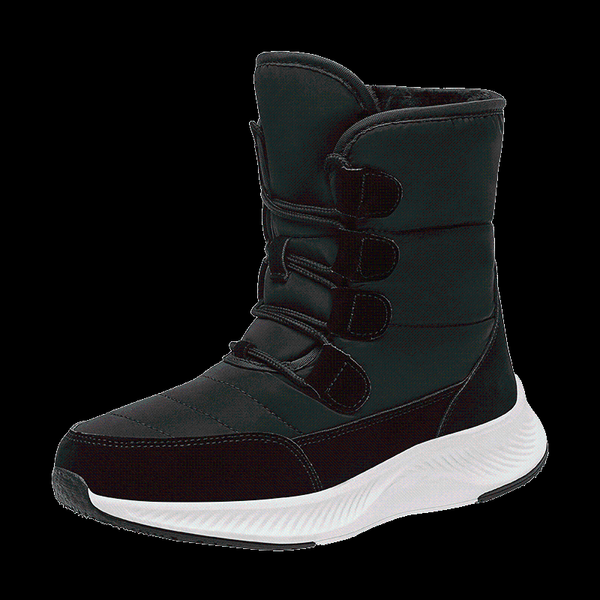 

boots cotton women ladies booties waterproof ankle fabric plush shoes thickened warm snow women's, Black