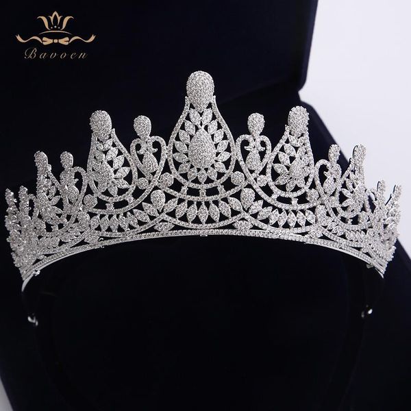 

hair clips & barrettes brides stunning european zircon tiaras crowns crystal hairbands wedding accessories, Golden;silver