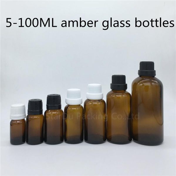 

storage bottles & jars 5ml 10ml 15ml 20ml 30ml 50ml 100ml amber glass bottle, vials essential oil bottle with tamper evident cap perfume 100