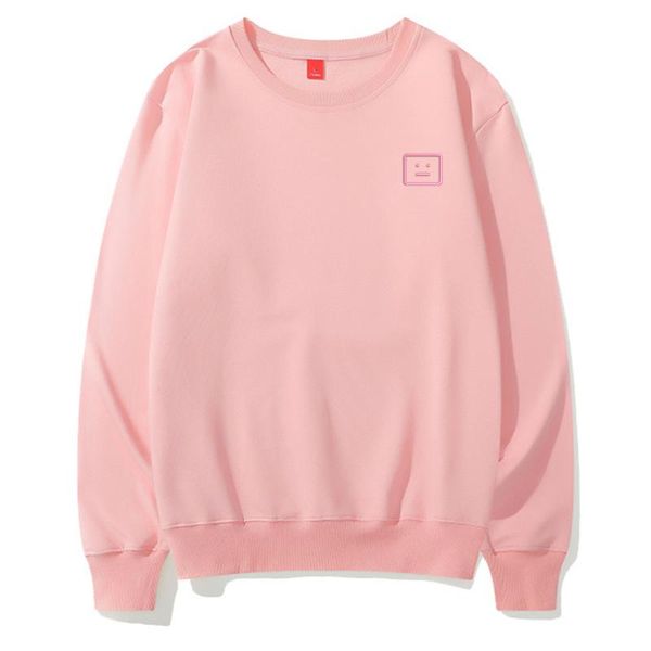 

men's hoodies & sweatshirts 21fw couples mens ac studio smile embroidery pullover loose harajuku women oversized, Black