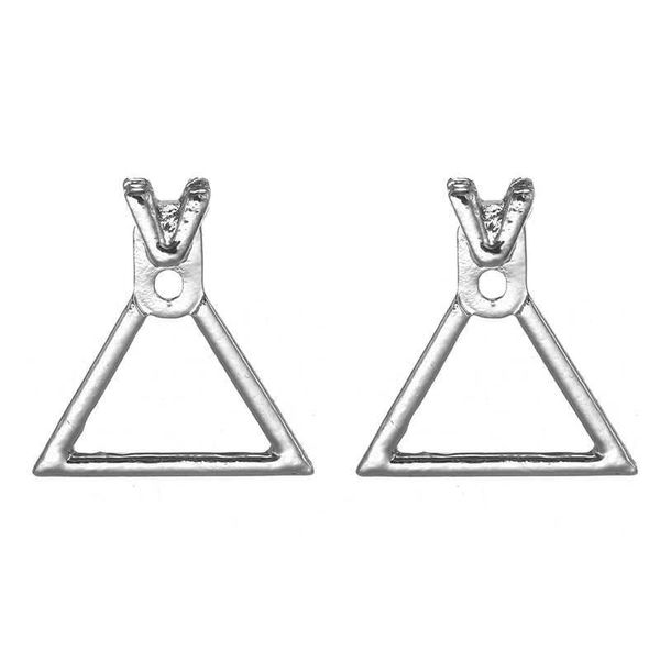 

fashion earrings stud square triangle geometric unique hollow women gift, Golden;silver