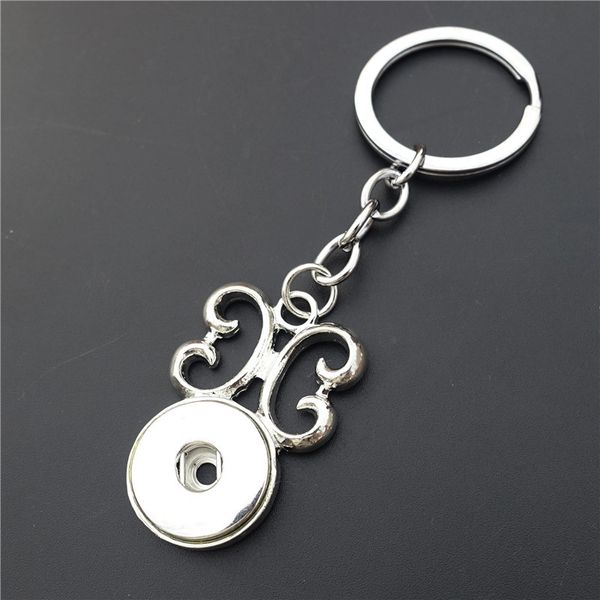 

butterfly keyring 18mm snap buttons keychain for women girls jewelry 12 pieces / lot, Silver