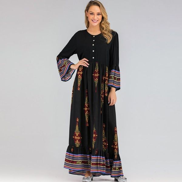 

african dresses for women plus size flare sleeve with buttons maxi dress spring fashion print elegant africa party vestidos robe ethnic clot, Red