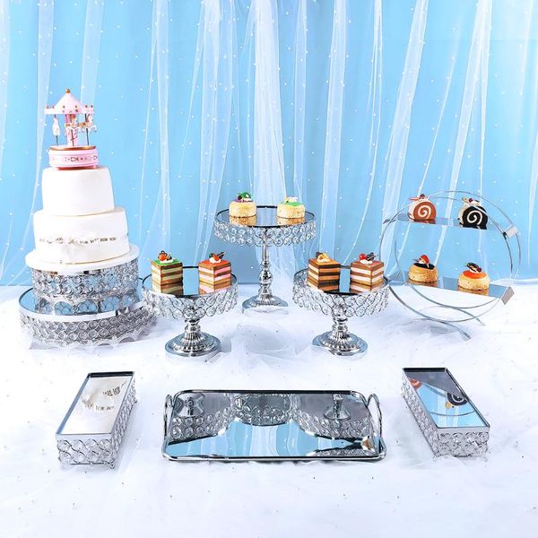 

other bakeware silver 9pcs wedding dessert tray cake holder candy display holiday cupcake pan party offerings