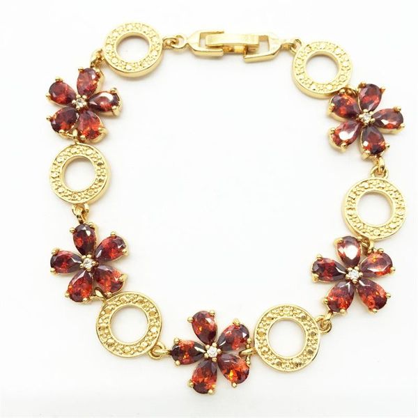 

link, chain bracelets & bangles 2021 design colorful red zircon bracelet white gold plate women fashion jewelry, Black