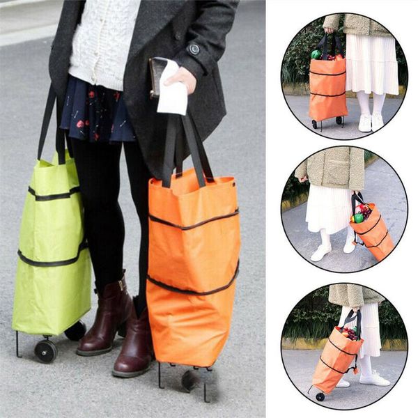 

storage bags 12 styles fashion folding shopping bag with 2 wheels portable cart trolley grocery luggage carrier