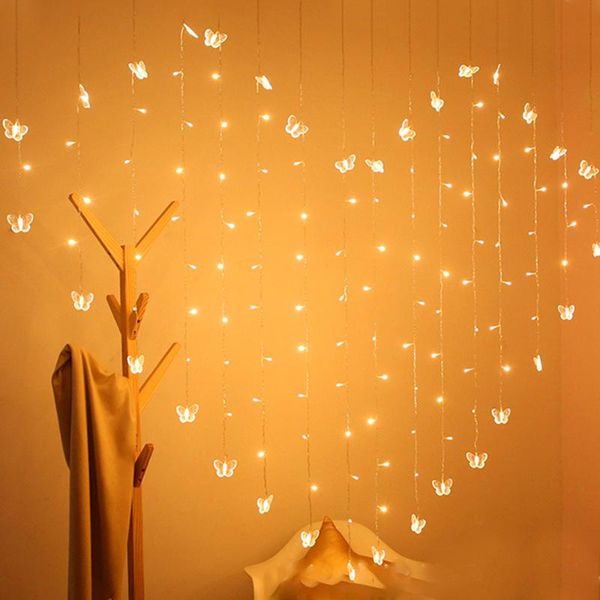 

strings 220v butterfly light clip curtain flashing led string lights heart icicle decoration home decor