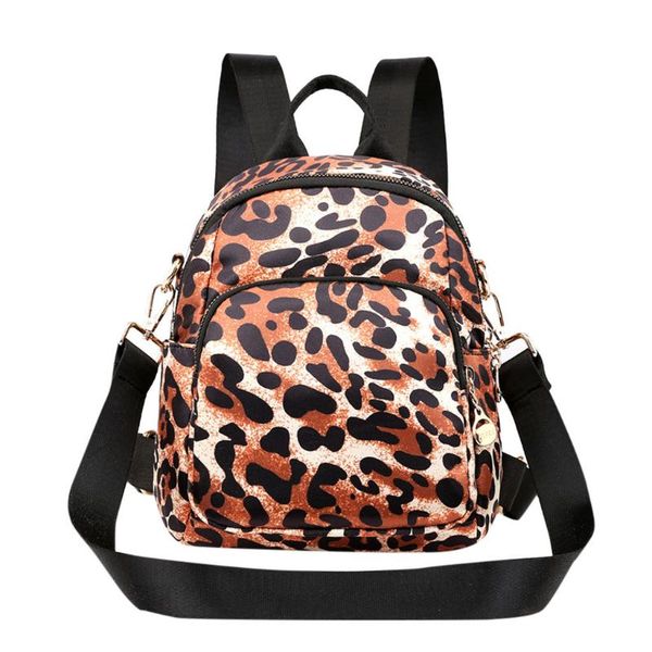 

outdoor bags women's printed ethnic nylon fabric leopard bag waterproof shoulders backpacks women backpack mochila feminina