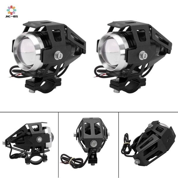 

motorcycle mirrors moto drl head lights motorbike universal 2pcs white headlights auxiliary lamp u5 led spotlight accessories 12v 125w