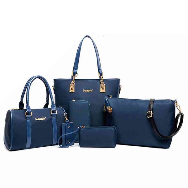 

evening bags 6pcs/set women nylon handbags shoulder crossbody purse wallet envelope messenger female composite fashion c2g2