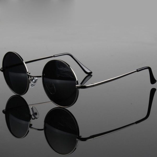 

sunglasses retro small classic vintage round polarized men brand designer sun glasses women metal frame black lens driving uv400, White;black