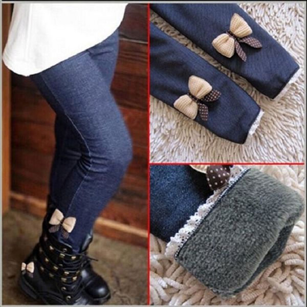 Winter Dicke Fleece Korallen Mädchen Leggings Hosen Kinder Stiefel Cut Mädchen Beinlinge Hose Kinder Unterhosen Hosen 210413