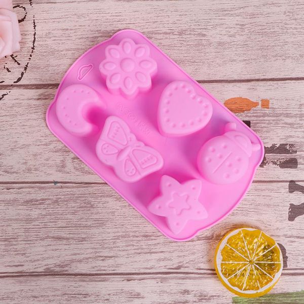 

craft tools diy insect shape soap mould fondant cake mold food grade silicone decoration tool 6 grid multifunction handmade