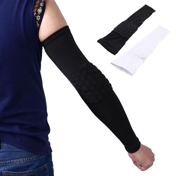 

elbow & knee pads crashproof football basketball shooting lengthen arm sleeve, Black;gray