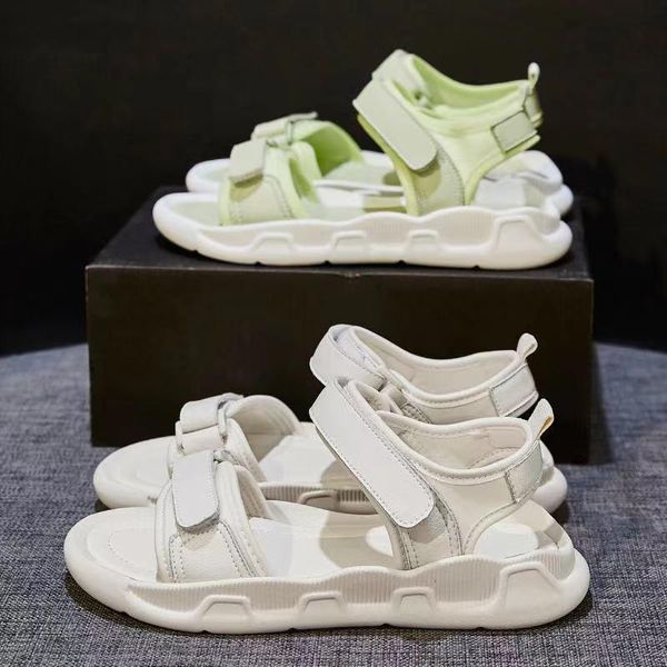 

sandals sports female ins tide 2021 summer net red of the student flat women's shoes, Black