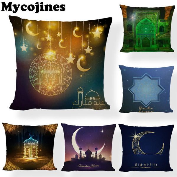 

45x45cm cushion cover middle east ramadan geometry home bedroom sofa decorating linen printed pillow cases gift cushion/decorat