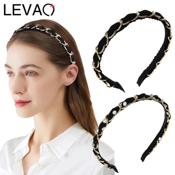 

hair accessories levao fashion lady chain hairbands for women fabric band hoops headband metal headwear bands bezel