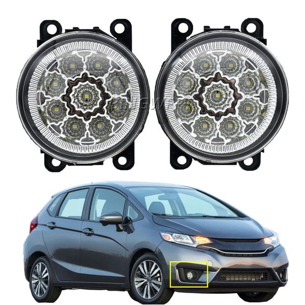 

for honda fit 2015 onwards fog light lamp white yellow led car driving 9leds auto front bumper fog lamps