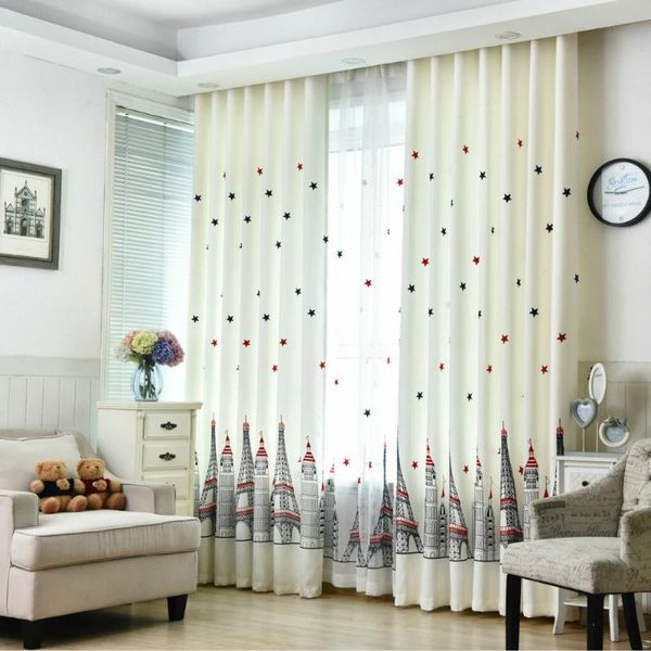 

curtain & drapes window curtains for kids living room bedroom modern pattern with star castle tulle blackout decoration