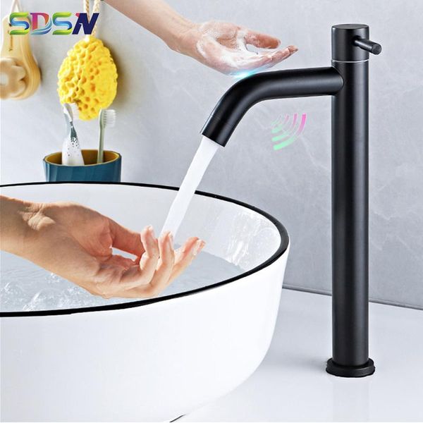 

bathroom sink faucets touch faucet sdsn black bronze sensor cold basin mixer tap sus304 stainless steel