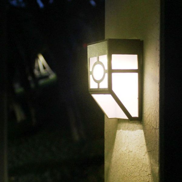 

solar lamps 2led retro light wall lamp led pane automatic control outdoor lighting wirless eco-friendly garden decoraton