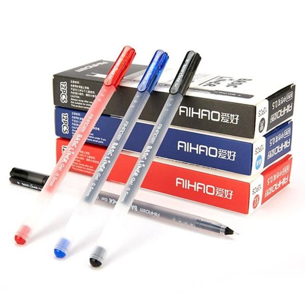 

ballpoint pens 12 pcs basic liner roller ball pen for writing signature 0.5mm 3 color gel ink office tools school supplies, Blue;orange