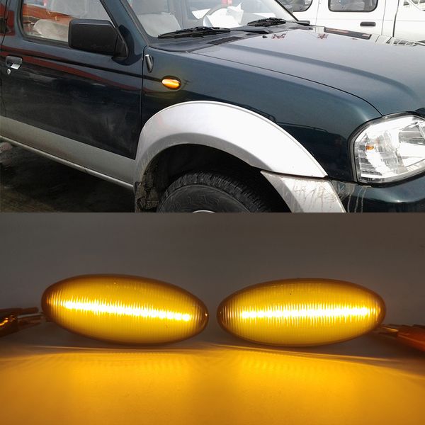 1 conjunto de led dinâmico marcador lateral virar lâmpada de sinal para nissan navara d22 np300 1998-2005 datsun frontier fiera captador terrano