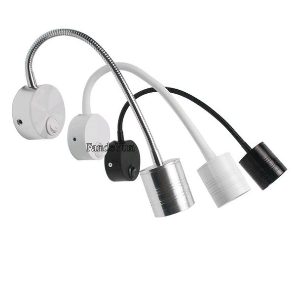 

wall lamp modern switch on/off 3w 5w white flexible hose led light stair kids room bedside lighting