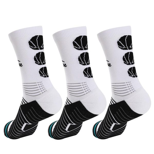

3pairs 2021 basketball socks multifunction anti-slip breathable man's cycling sport anti varicose veins sports, Black