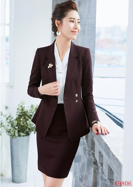 

women's suits & blazers formal fashion women skirt blazer and jacket sets ladies business office uniform styles (belt not included), White;black
