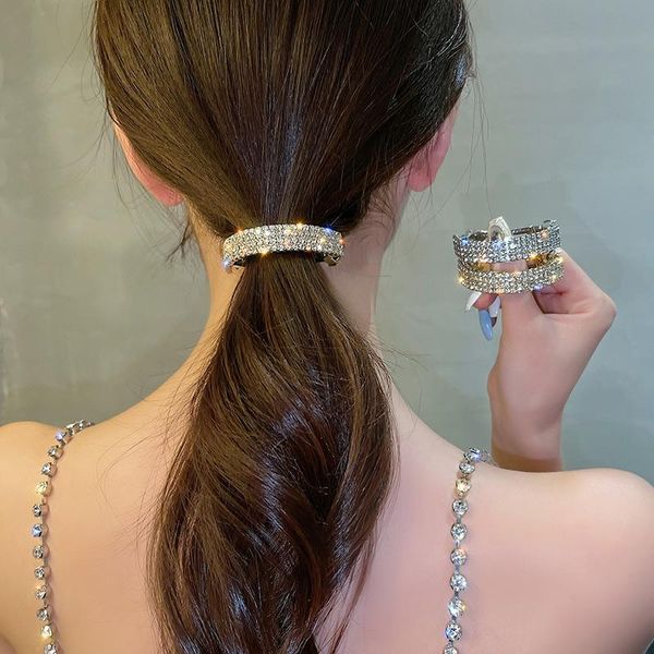 

hair clips & barrettes shiny crystal barrette accessories rhinestone hairpin for women gifts buckle hairgrip, Golden;silver