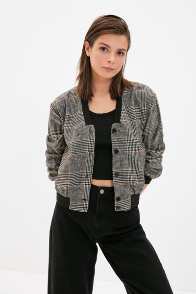 

women's jackets trendyol buttoned jacket twoaw22ce0539, Black;brown
