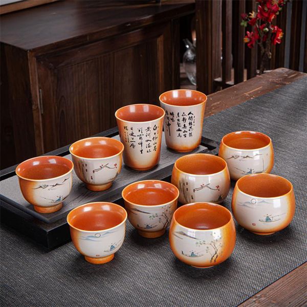 

cups & saucers ceramic hand-painted tea cup creative master porcelain high-end retro handmade office set drinkware