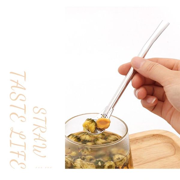 

drinking straws stainless steel straw reusable metal wine bar spoon tea filter drink tool