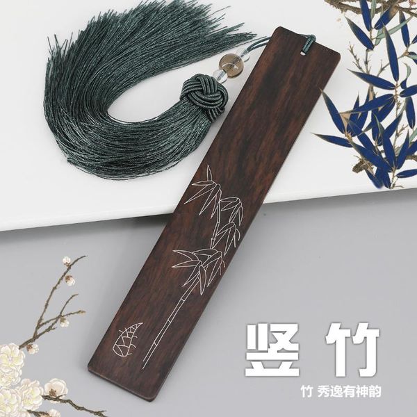 

bookmark 1pcs jianzhu chinese style classical gentleman purple sand inlaid silver wooden business gift