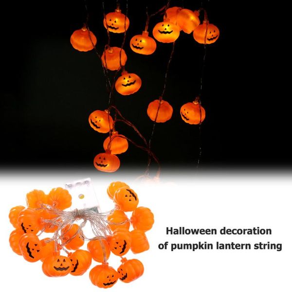 Corde 3 metri 20 lampada LED plastica zucca di Halloween ghirlanda lanterna stringa atmosfera contenitore batteria luci decorazione festa a casa