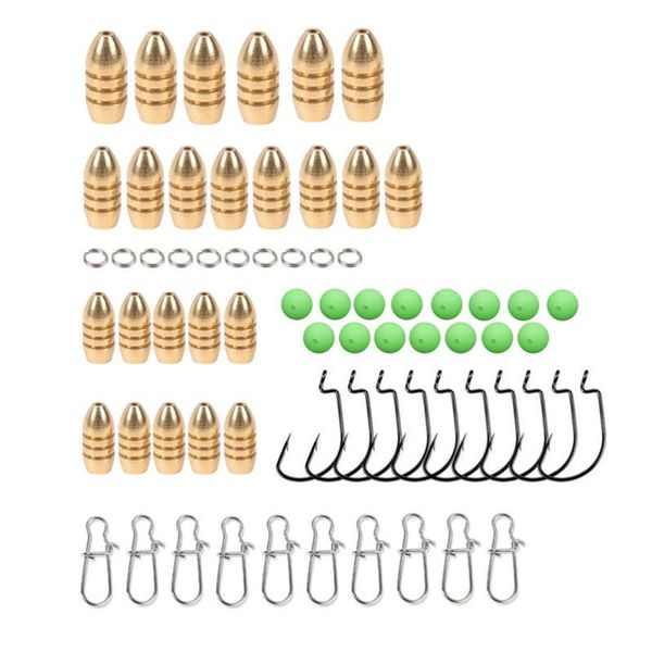 

set/69pcs fishing accessories set thread copper pendant crank hook enhance for