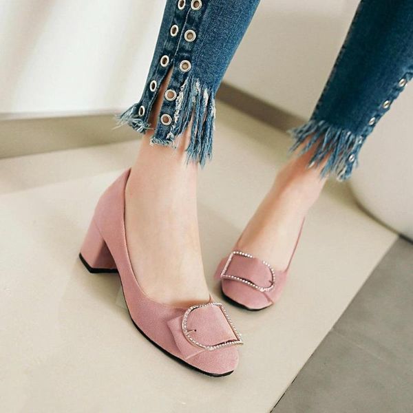 

dress shoes pointy suede metallic chunky heels for banquet career spring, Black