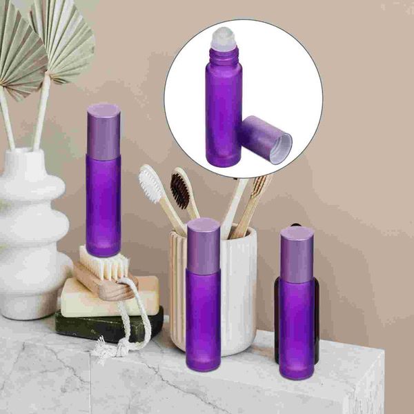 

storage bottles & jars 10pcs 10ml glass roll-on perfume essential oil for travel
