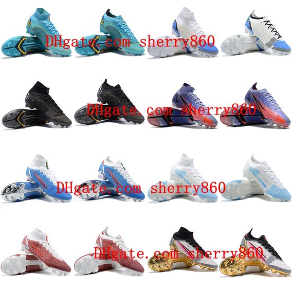 

men's soccer shoes superfly 8 elite fg cleats neymar cristiano ronaldo cr7 football boots sneaker, White;red