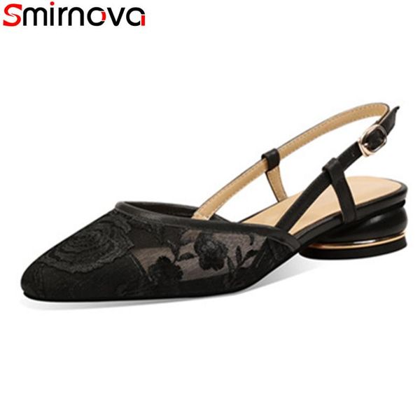 

dress shoes smirnova 2021 fashion women thick heels pointed toe buckle ladies summer shallow 3 colors pumps, Black