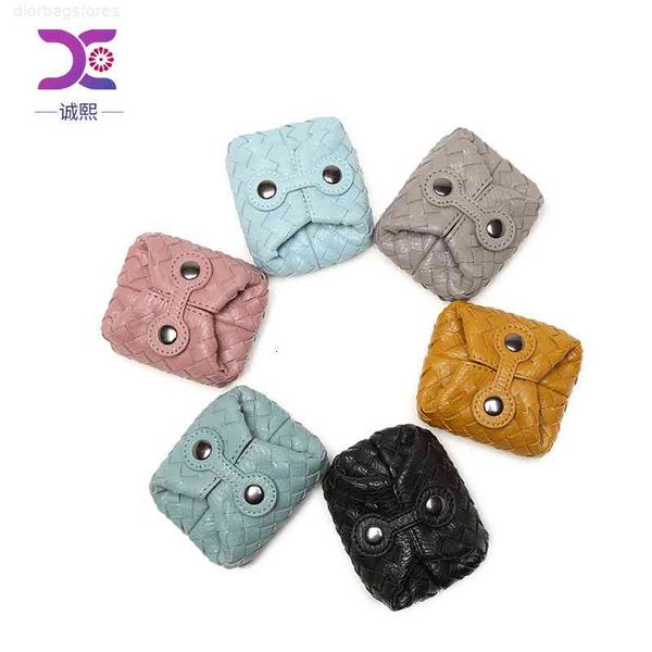 

wallet mini woven men's and women's coin bag card key convenient earphone storage, Red;black