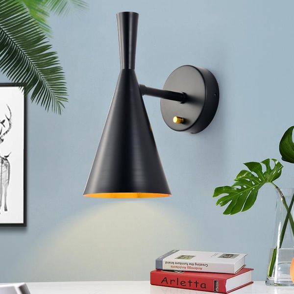 

wall lamp nordic postmodern creative bedroom living room studio bedside passage rotating horn