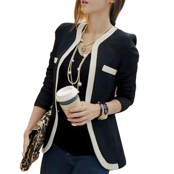 

women's jackets office women slim suits jack v-neck long sleeve autumn coat single breasted casual outerwear, Black;brown
