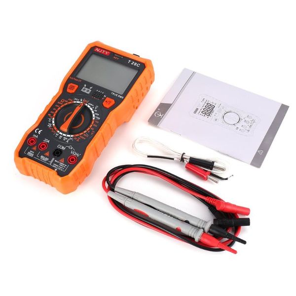 

multimeters t28c digital multimeter dc/ac voltage current meter mini ammeter ohm diode ncv tester true rms 6000 counts multitester