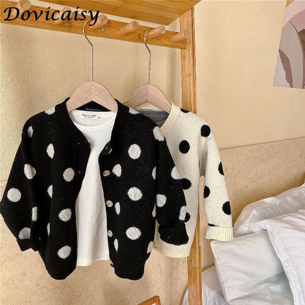 

children's sweaters cardigan jacket autumn spring girls boys cute dot baby kids children two colors pullover, Blue