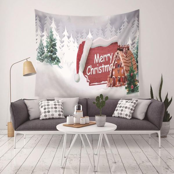 

tapestries yaapeet 1pc polyester christmas tree pattern wall tapestry living room santa claus hanging high-quality decor