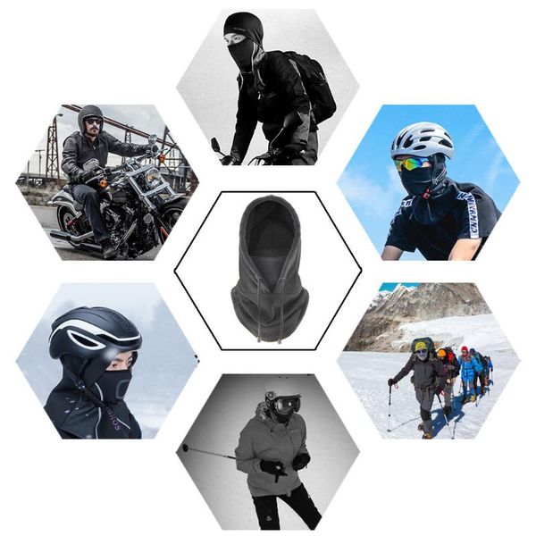 

cycling cap ski winter windproof outdoor sports bib cold thickening wig riding dust female and male mascarillas caps & masks, Black